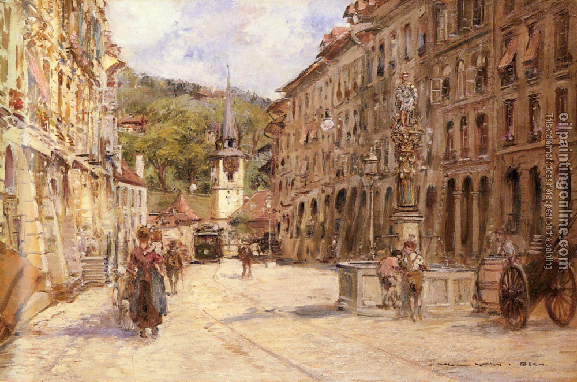 Georges Stein - A Street Scene In Bern
